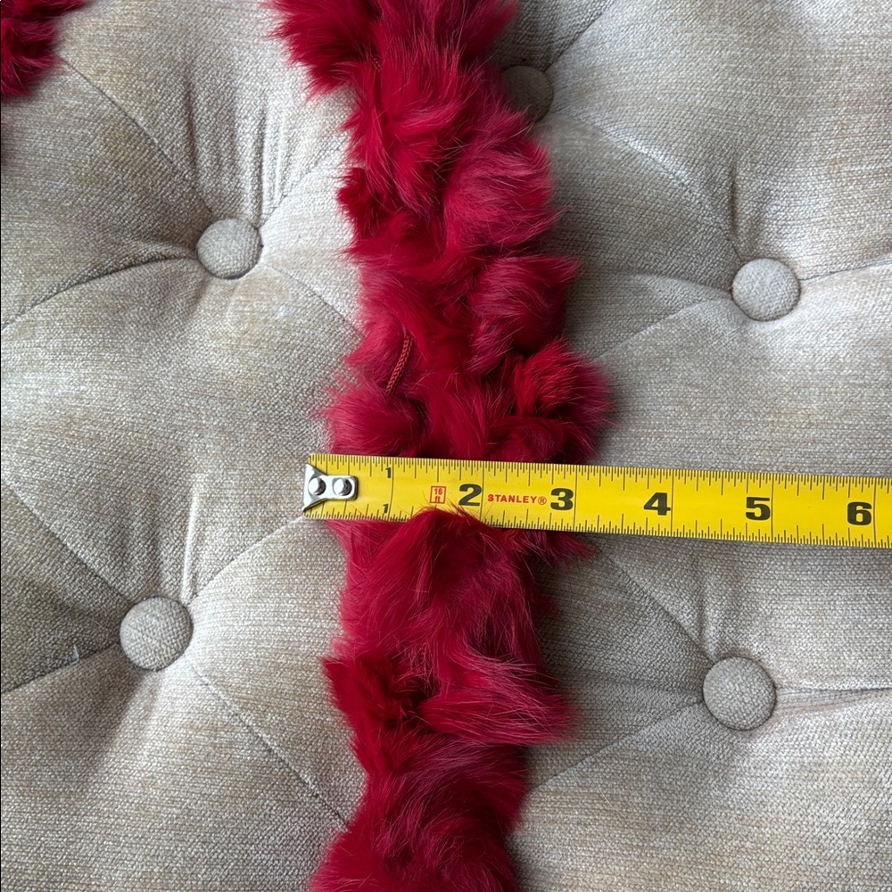 Elegant Red Rabbit Fur Scarf - Picture 3 of 3